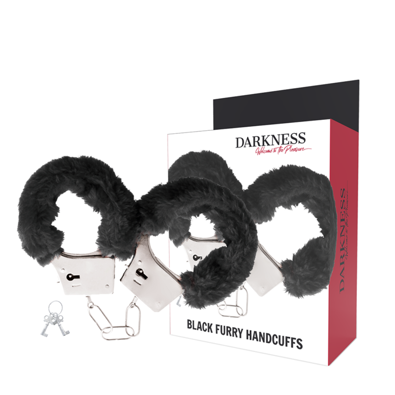 Menottes métal doublées noires — DARKNESS BONDAGE