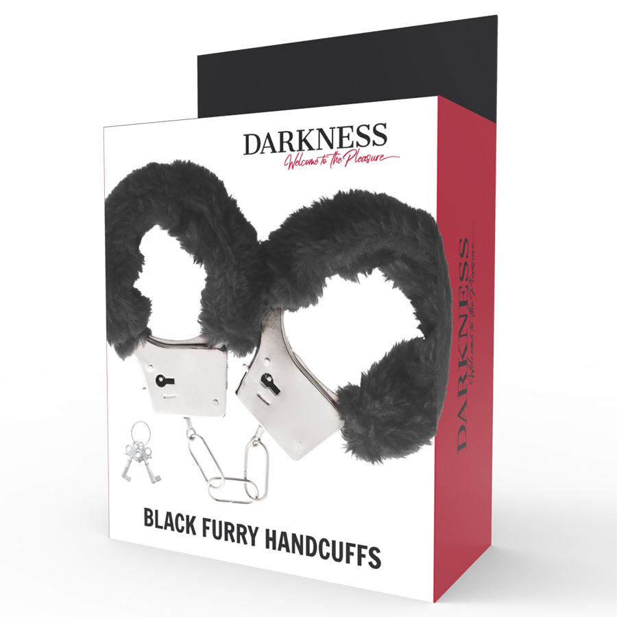 Menottes métal doublées noires — DARKNESS BONDAGE