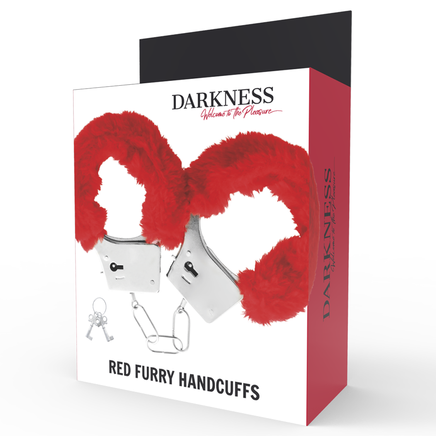Menottes en métal doublées rouges — DARKNESS BONDAGE
