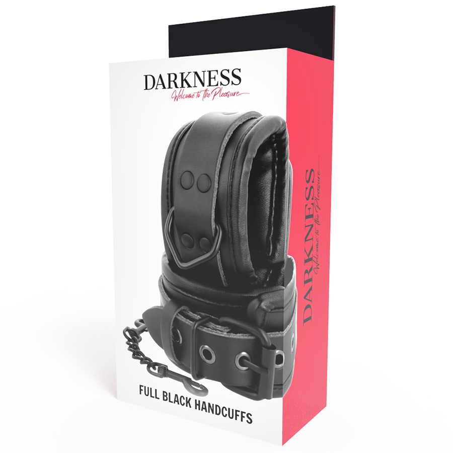 Menottes réglables en cuir noir — DARKNESS BONDAGE