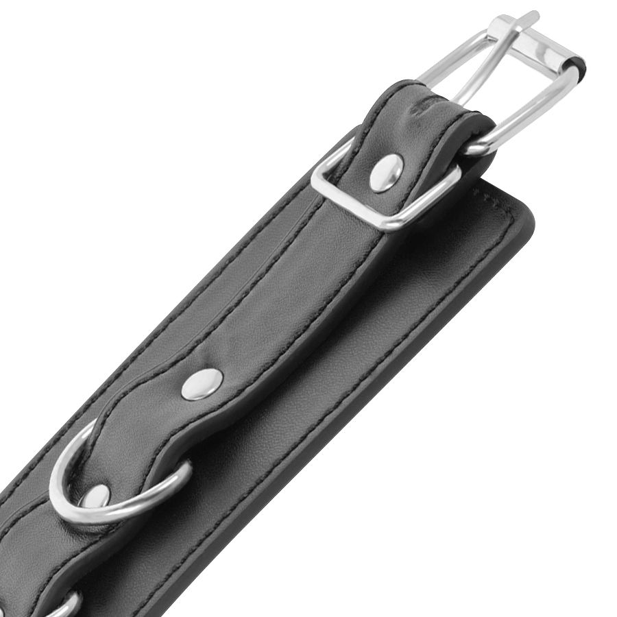 Menottes noires ajustables en cuir PVC — DARKNESS BONDAGE