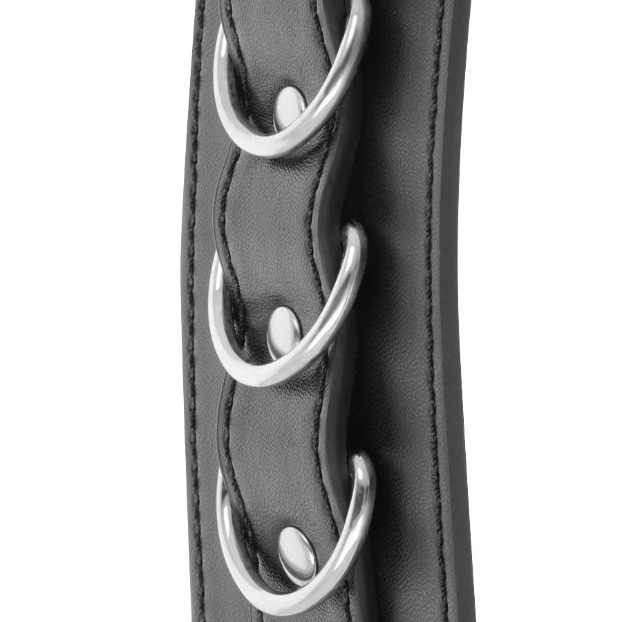 Menottes de cheville ajustables en cuir noir — DARKNESS BONDAGE