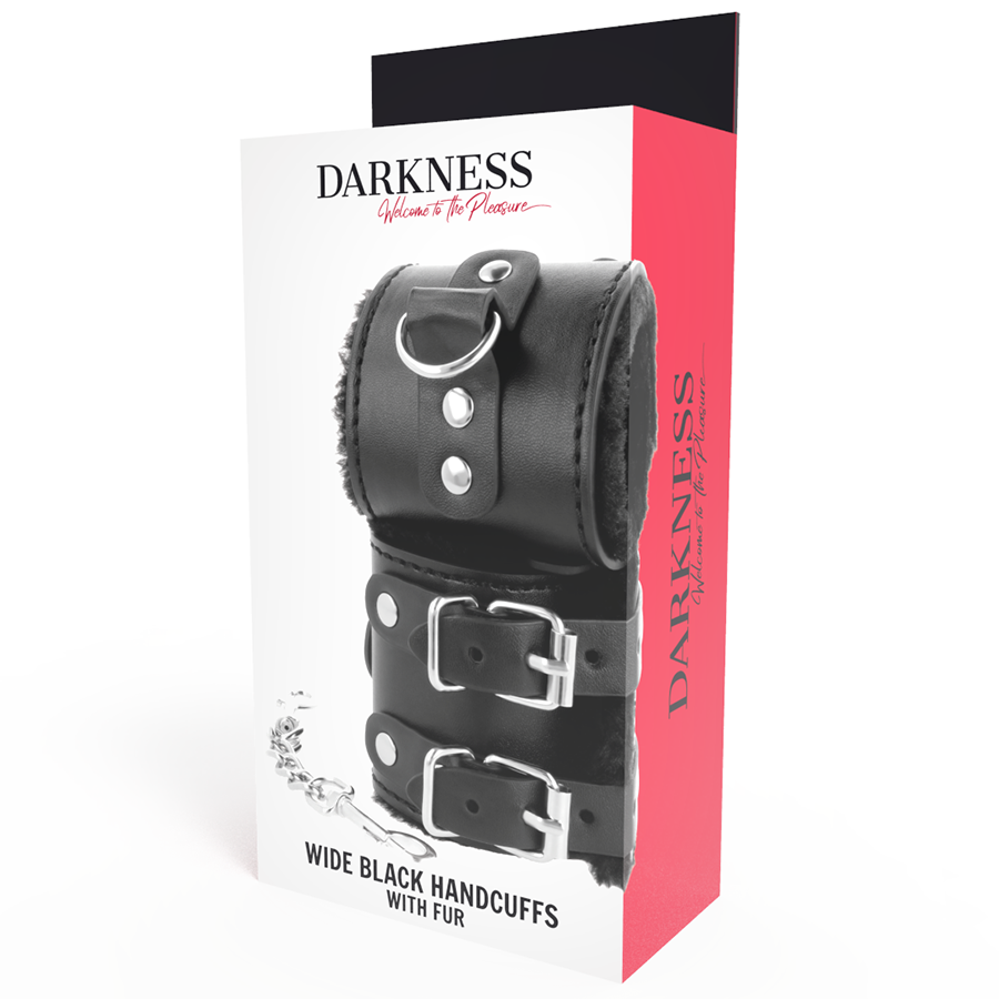 Menottes ajustables en cuir noir doublé — DARKNESS BONDAGE