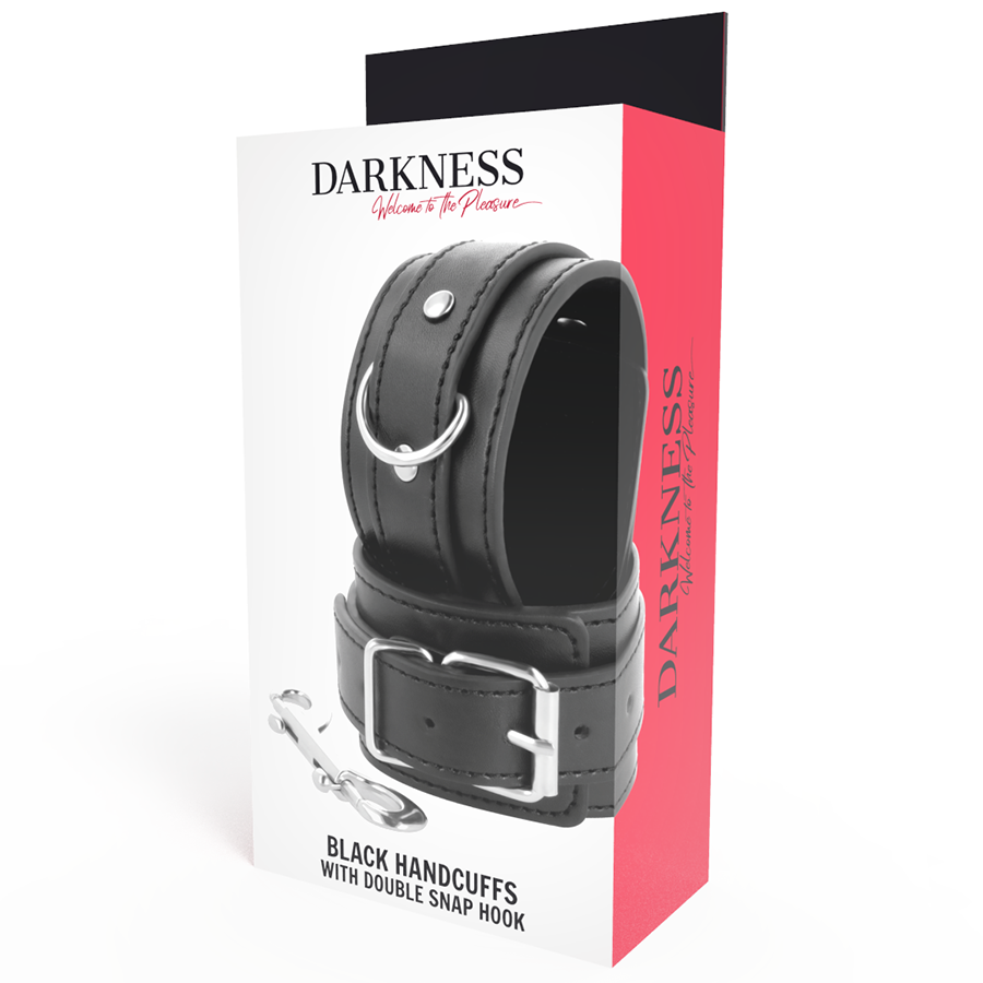 Menottes réglables noires à double renfort — DARKNESS BONDAGE