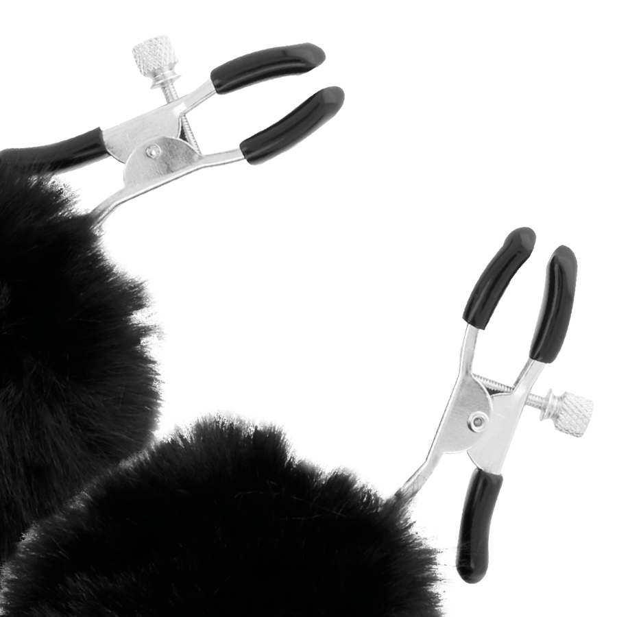 Pinces à tétons réglables avec pompons — DARKNESS SENSATIONS