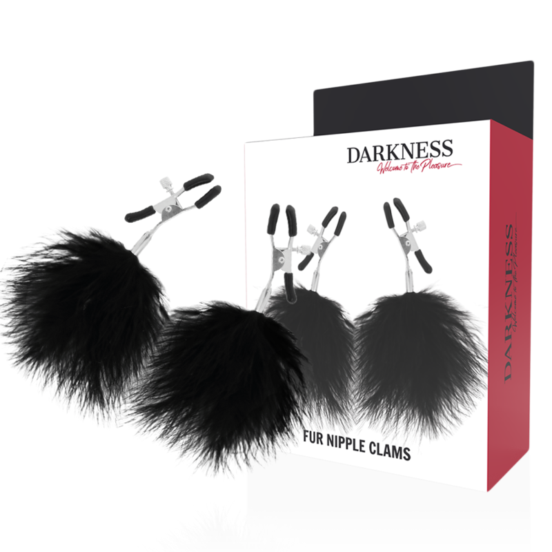 Pinces à tétons ajustables avec pompons — DARKNESS SENSATIONS