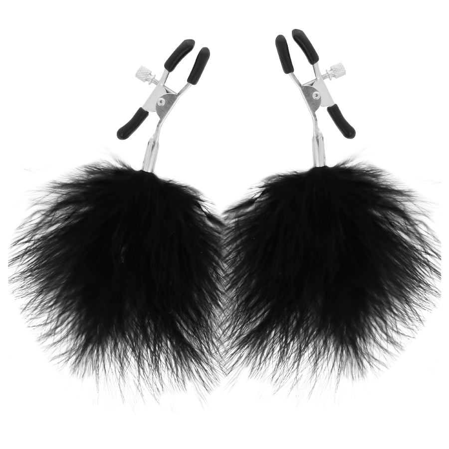 Pinces à tétons ajustables avec pompons — DARKNESS SENSATIONS