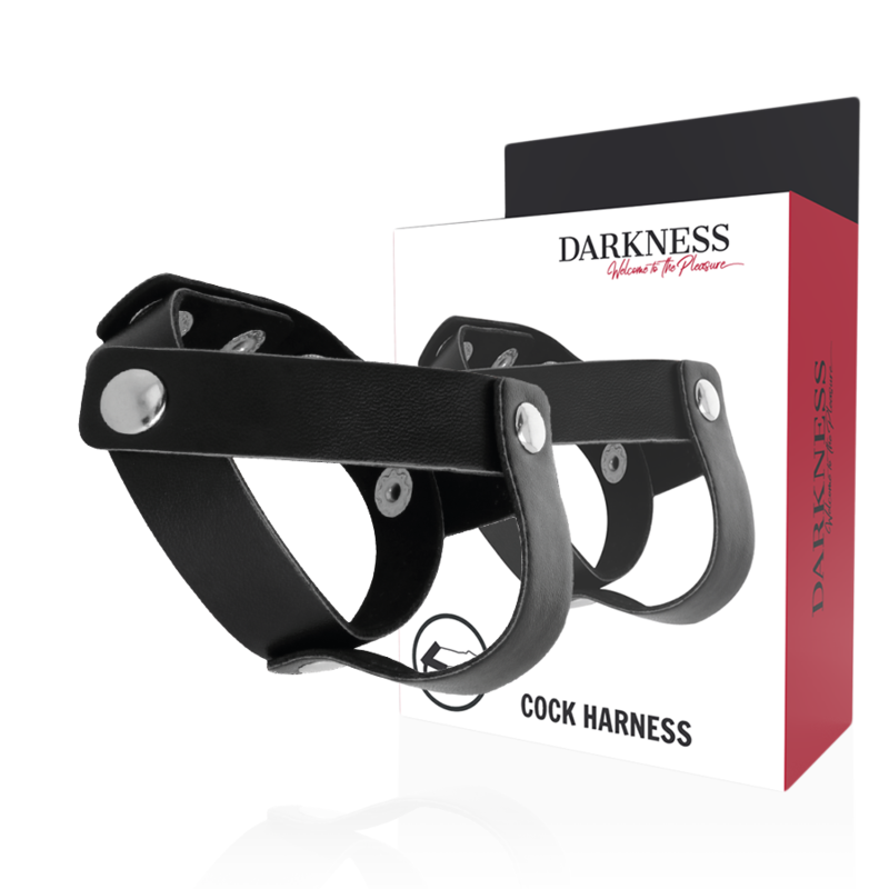 Anneau cuir ajustable pour pénis et testicules — DARKNESS SENSATIONS