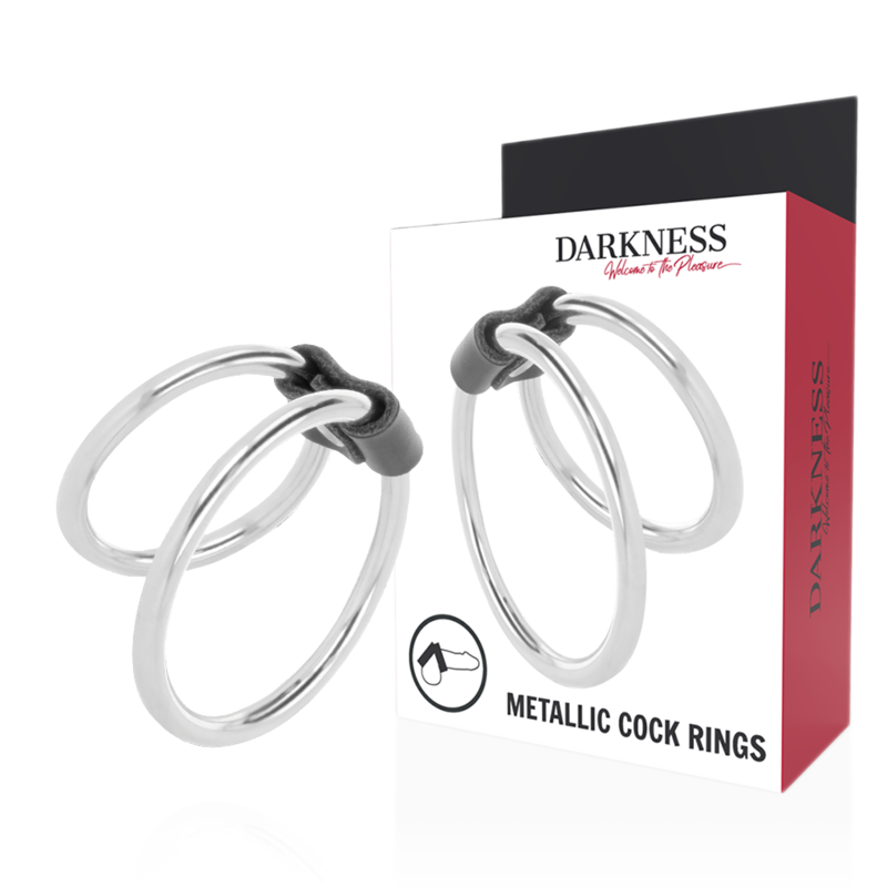 Double anneau pénien en métal — DARKNESS SENSATIONS