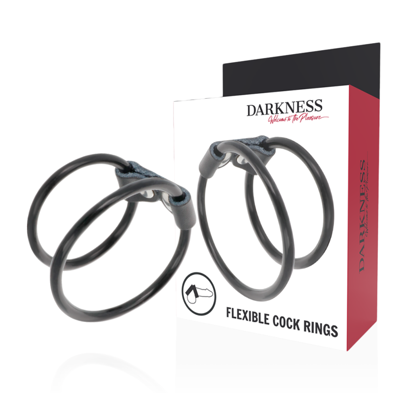 Double anneau pénien flexible — DARKNESS SENSATIONS