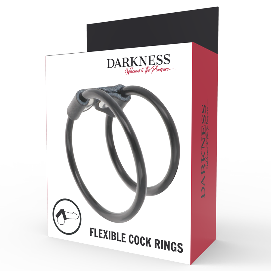 Double anneau pénien flexible — DARKNESS SENSATIONS