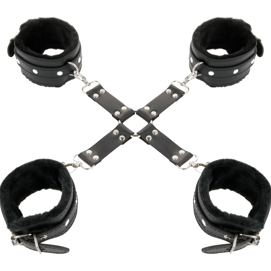 Menottes en cuir pour pieds et mains — DARKNESS BONDAGE