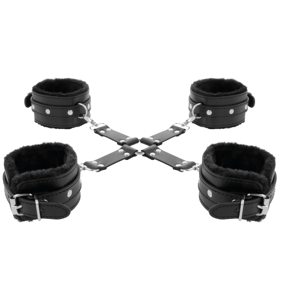 Menottes en cuir pour pieds et mains — DARKNESS BONDAGE