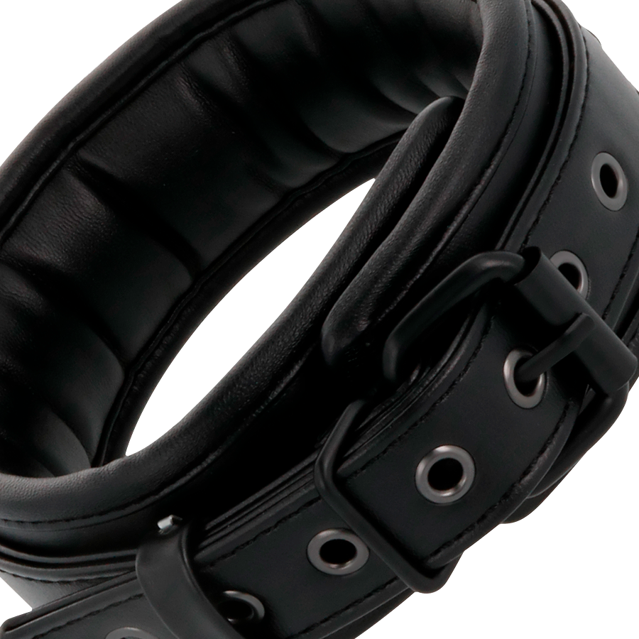 Kit menottes et collier en cuir noir — DARKNESS
