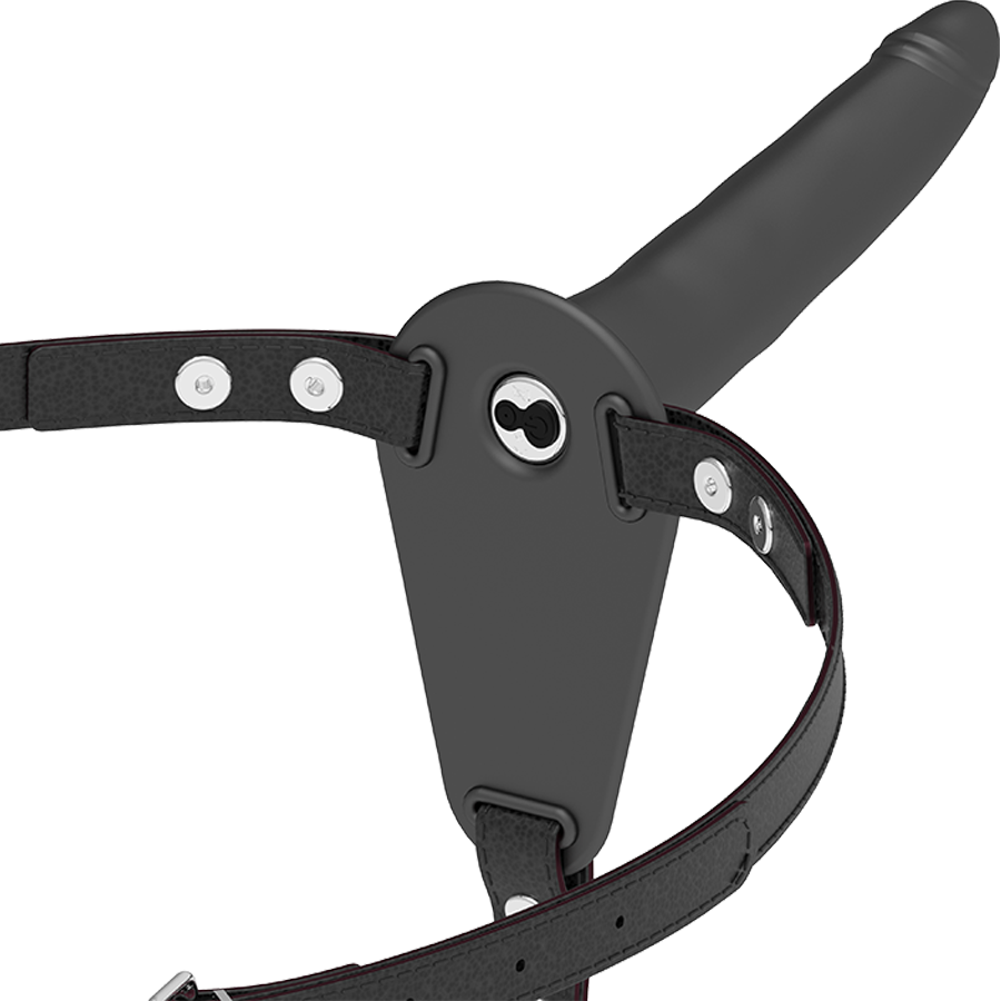 Harnais vibrant en silicone noir 15 cm — FETISH SUBMISSIVE HARNESS