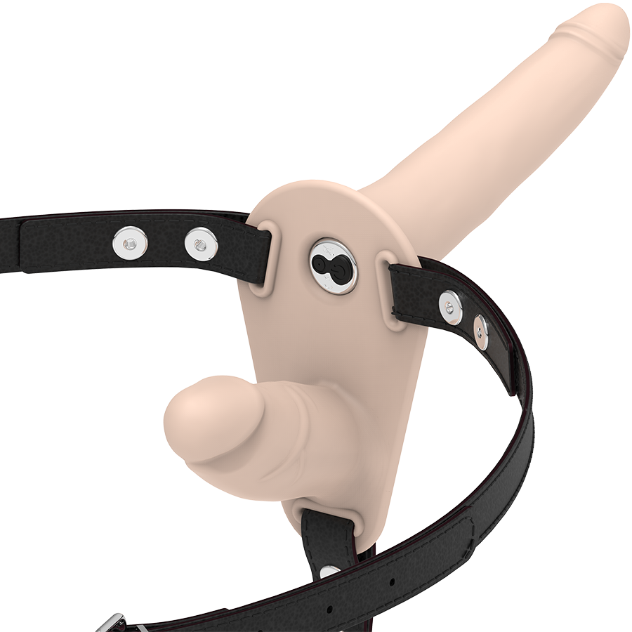 Harnais double pénétration vibrant ajustable — FETISH SUBMISSIVE HARNESS