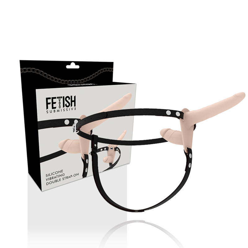 Harnais double pénétration vibrant ajustable — FETISH SUBMISSIVE HARNESS