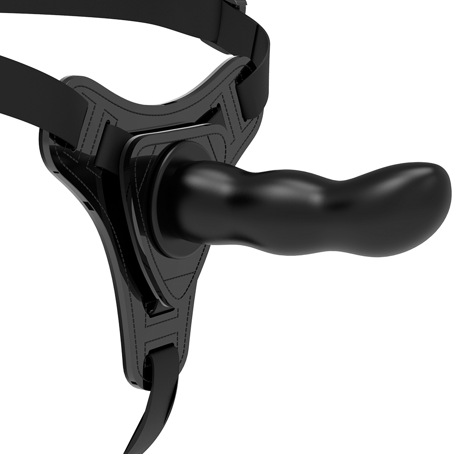 Harnais de pénétration en silicone noir, 16 cm — Fetish Submissive Harness