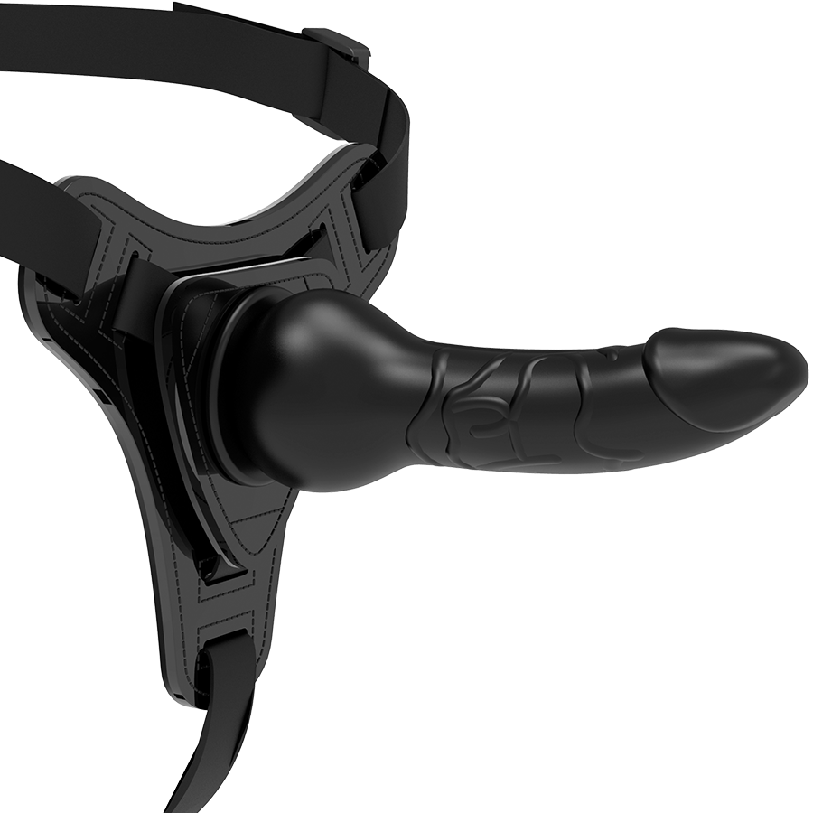 Harnais submissif avec dildo réaliste silicone noir — FETISH SUBMISSIVE HARNESS