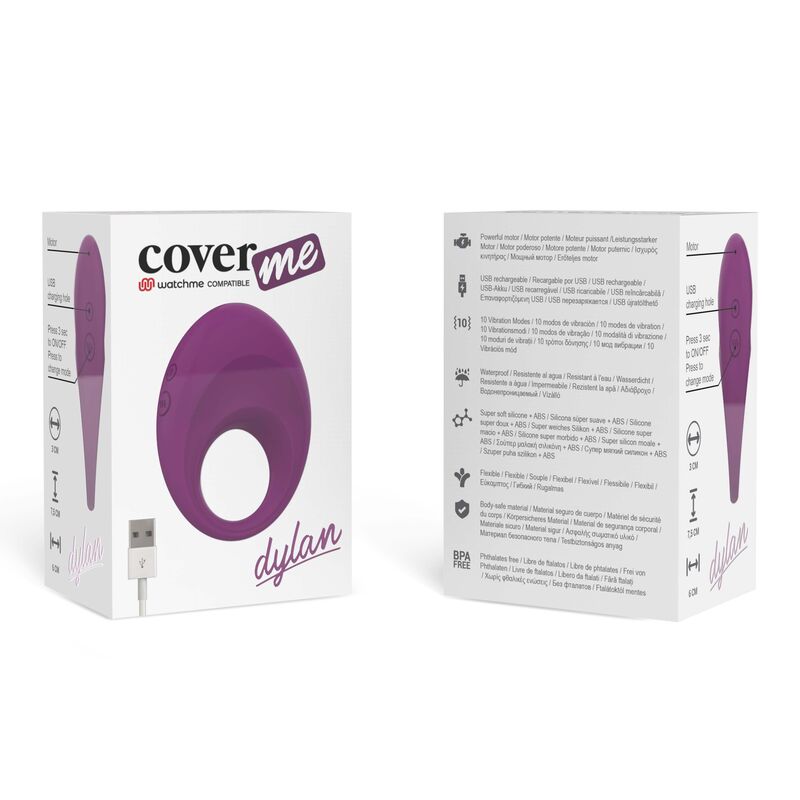 Anneau vibrant rechargeable Dylan avec télécommande Watchme — COVERME
