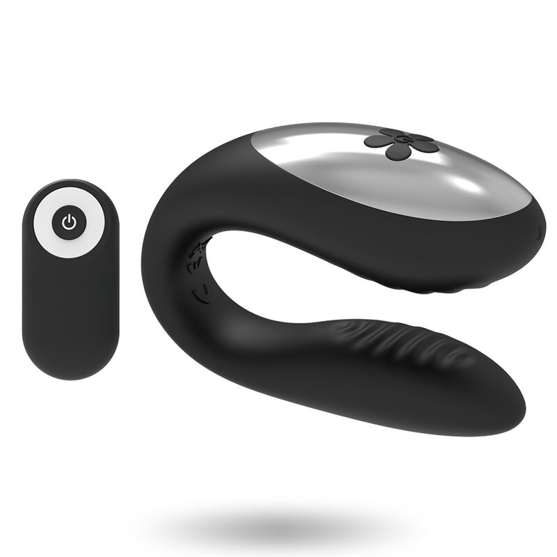 Vibromasseur couple avec télécommande Noir — BRILLY GLAM