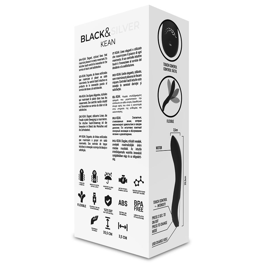 Vibrateur à commande tactile Kean — BLACK&SILVER
