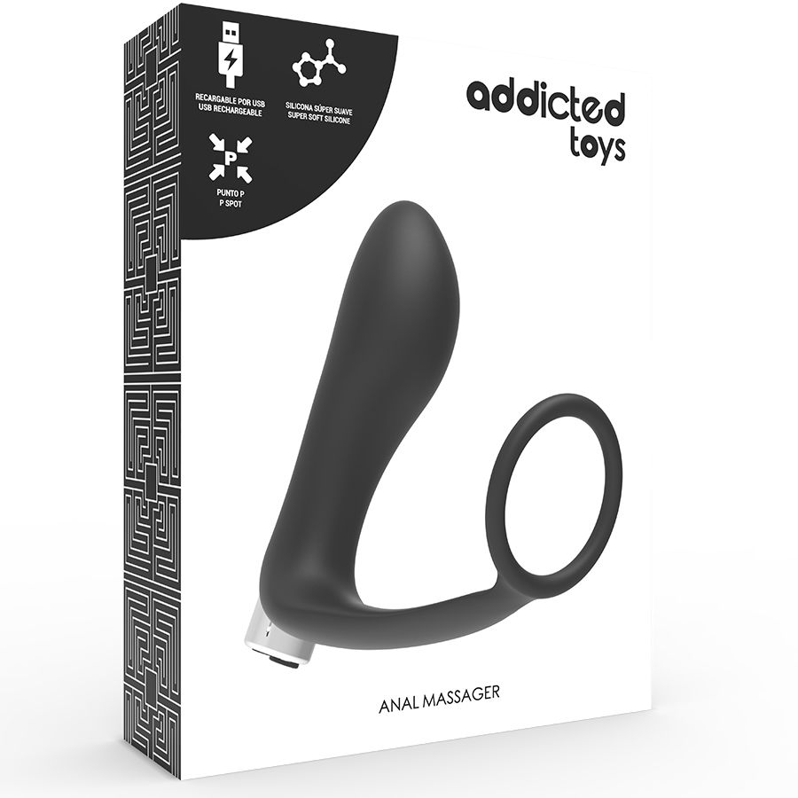 Vibromasseur prostatique rechargeable noir — ADDICTED TOYS