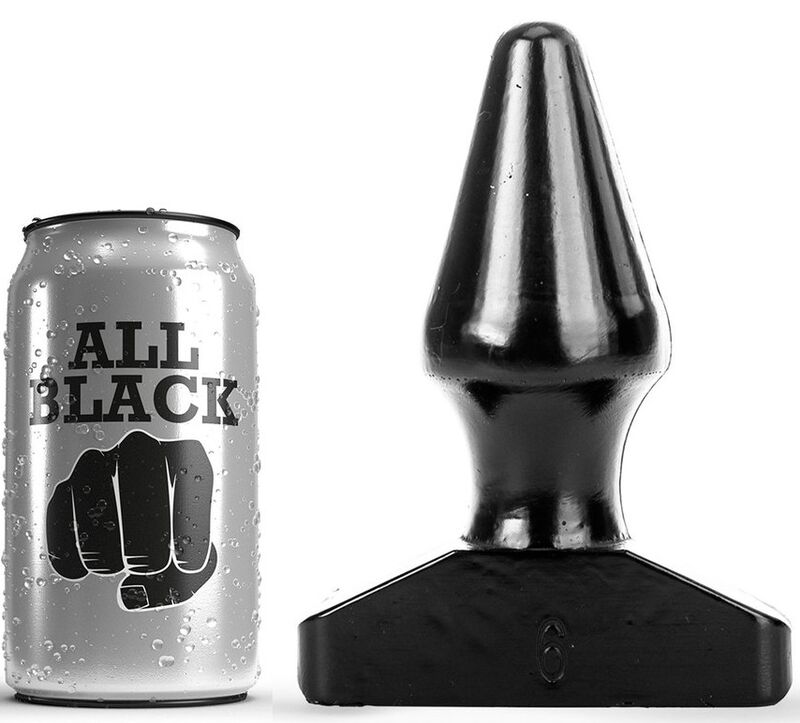 Plug anal conique noir mat 15,5 cm — ALL BLACK