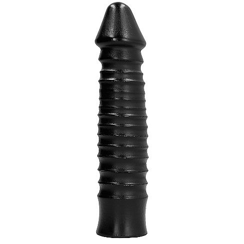 Dildo nervuré généreux 26 cm — ALL BLACK