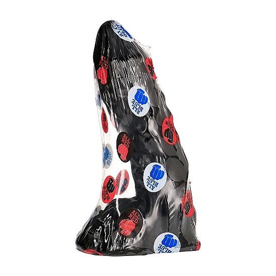 Gode texturé 23 cm avec testicules — ALL BLACK