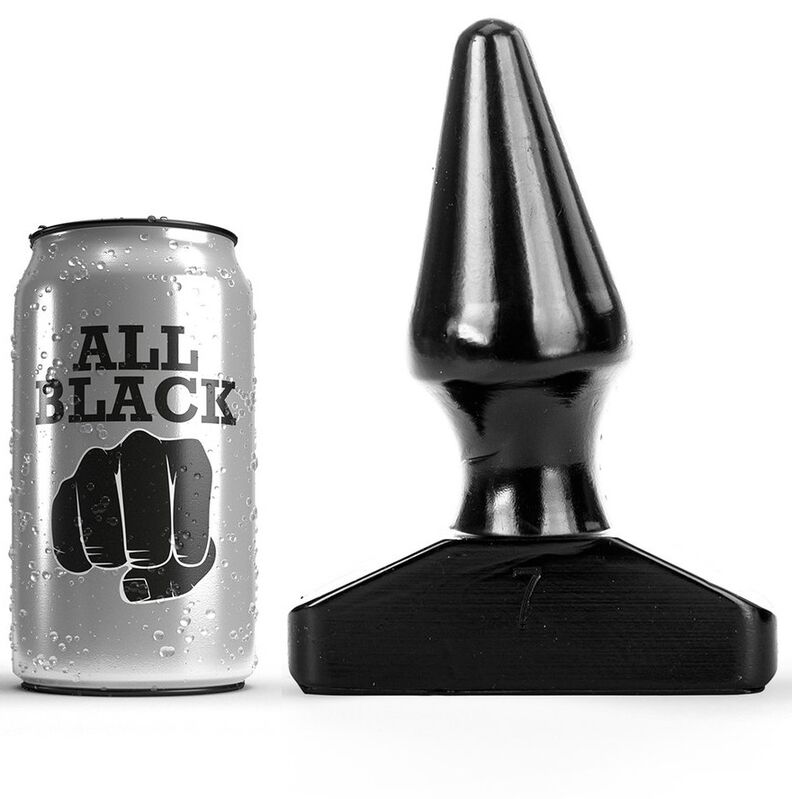 Plug anal conique noir 16 cm — ALL BLACK