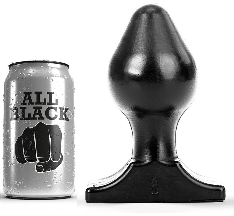 Plug anal progressif noir mat 16 x 8 cm — ALL BLACK