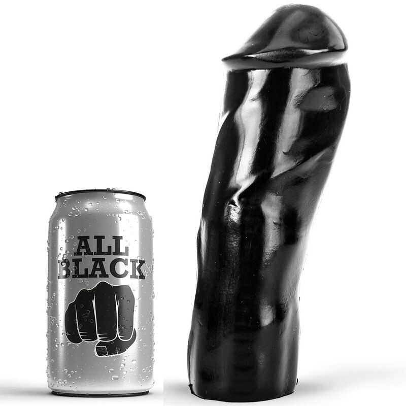 Gode réaliste noir 20 cm — ALL BLACK