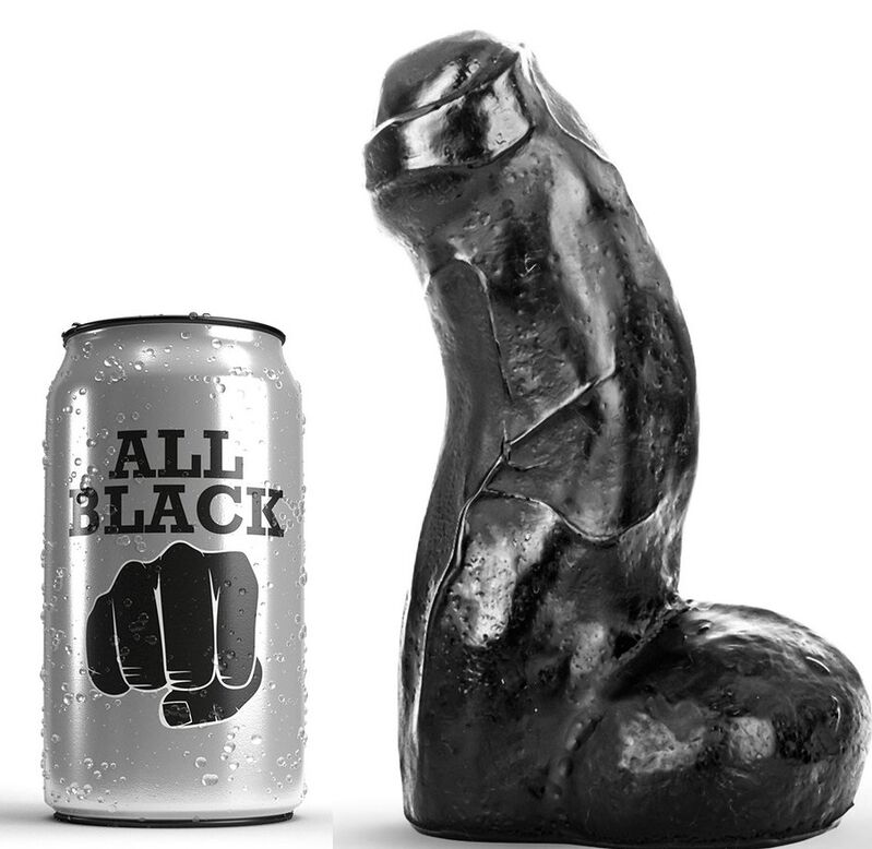 Gode réaliste noir 17 cm — ALL BLACK