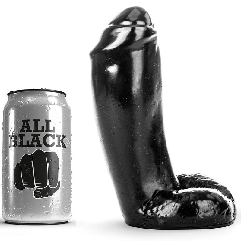 Gode réaliste noir 18 cm — ALL BLACK