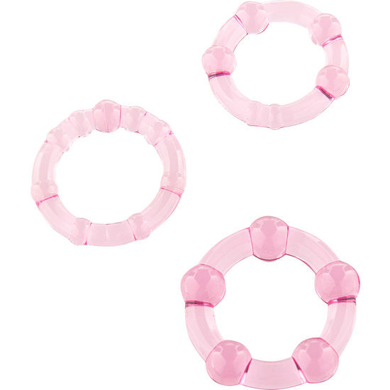 Kit de trois anneaux péniens rose — SEVEN CREATIONS