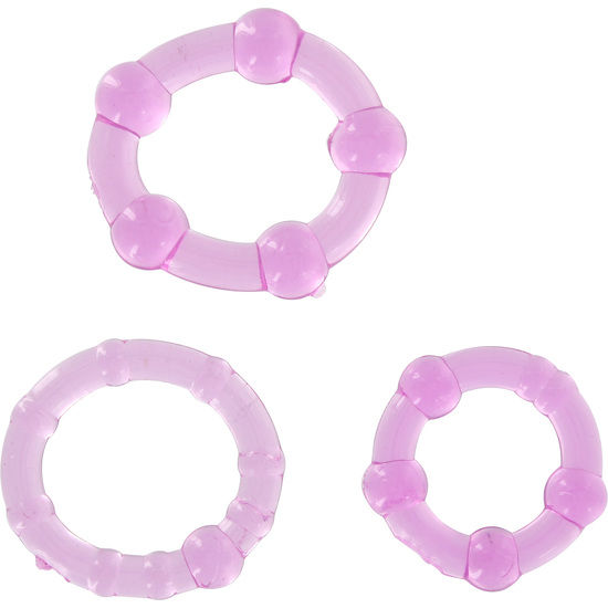 Ensemble de trois anneaux péniens lilas — SEVEN CREATIONS