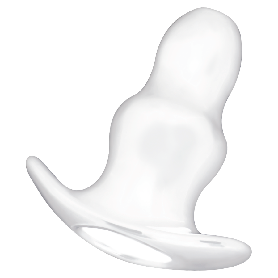 Dilatateur anal double anneau transparent 9,5 cm — ADDICTED TOYS