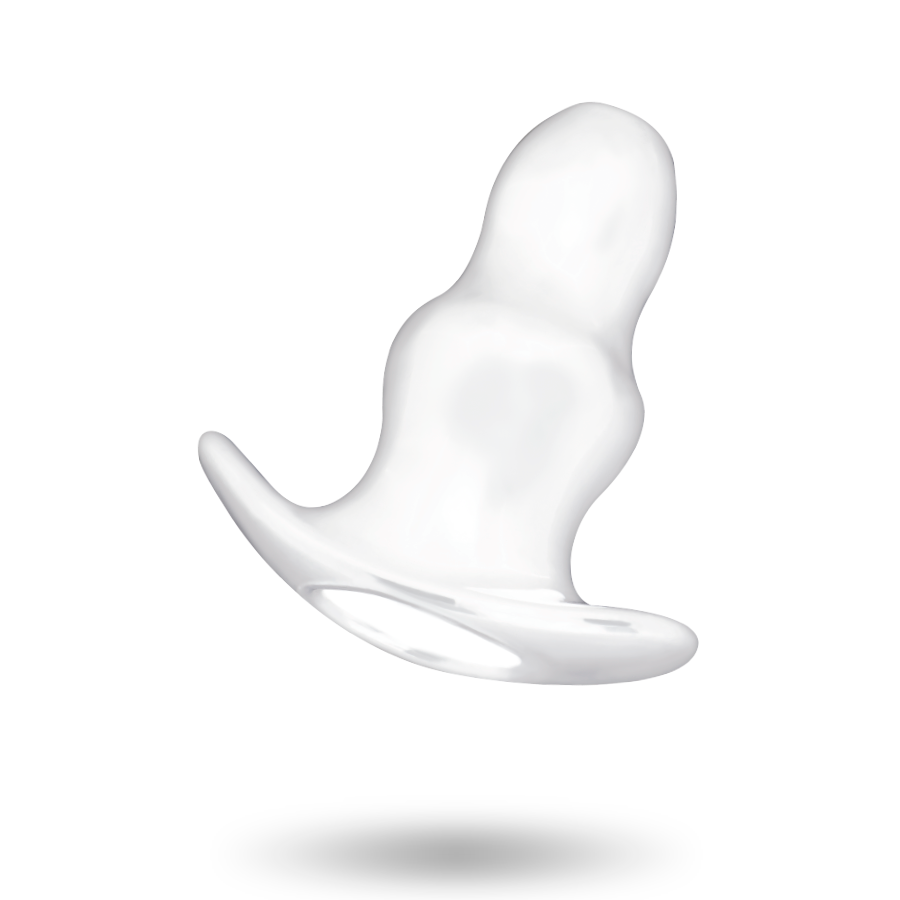 Dilatateur anal double anneau transparent 9,5 cm — ADDICTED TOYS