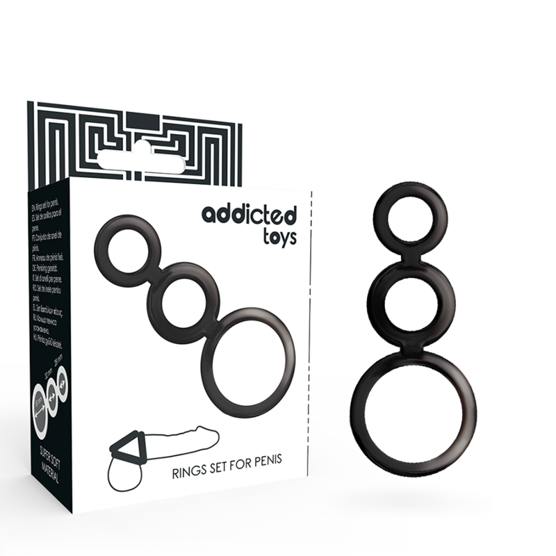 Ensemble d'anneaux de plaisir pour pénis fumé — ADDICTED TOYS