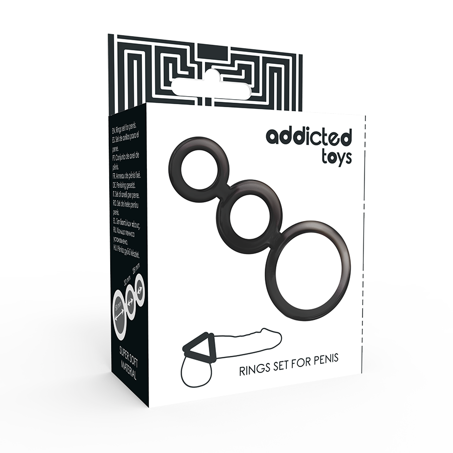 Ensemble d'anneaux de plaisir pour pénis fumé — ADDICTED TOYS