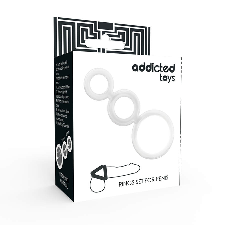 Lot de 3 anneaux pénien transparents — ADDICTED TOYS
