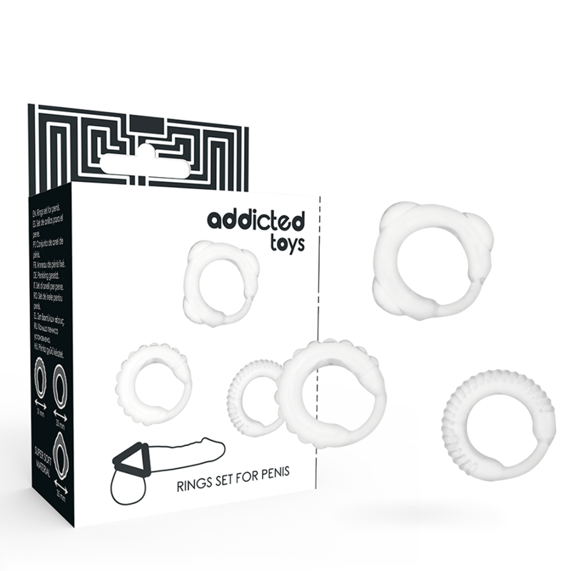 Lot de 3 anneaux péniens en gel transparent — ADDICTED TOYS