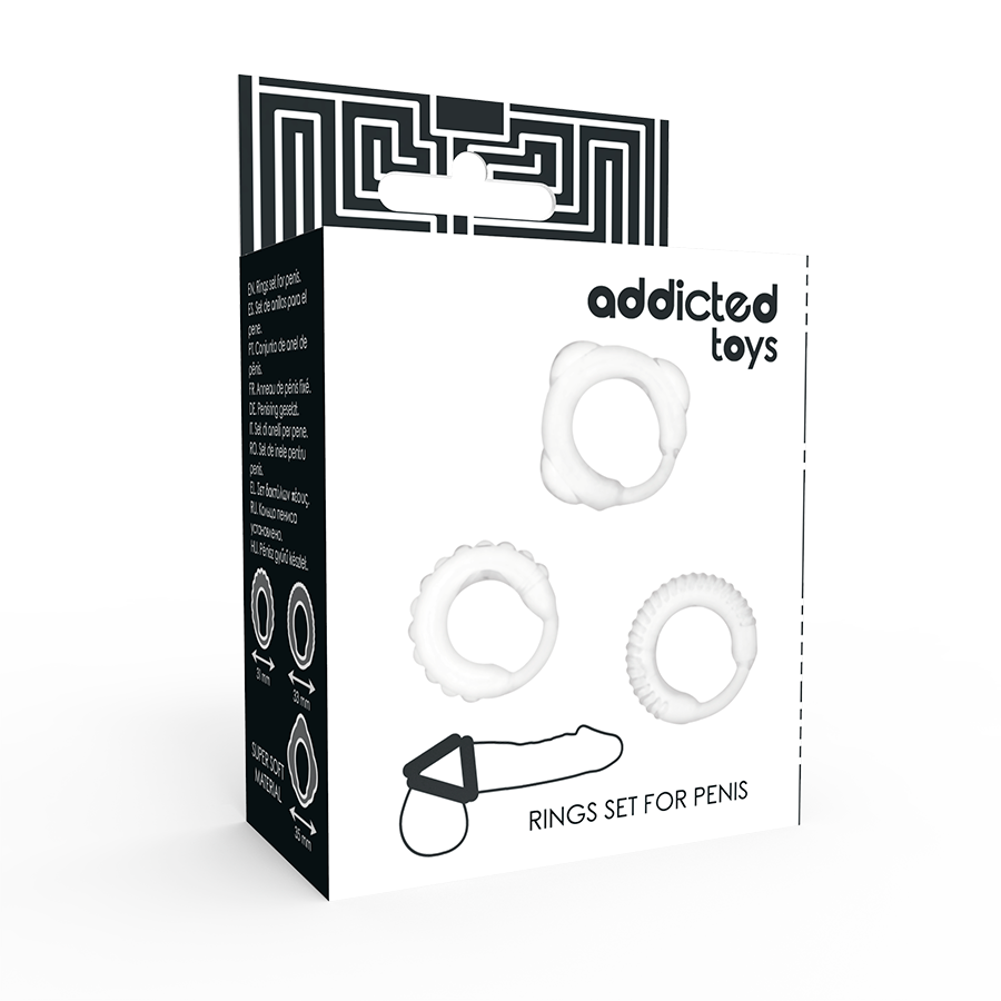 Lot de 3 anneaux péniens en gel transparent — ADDICTED TOYS