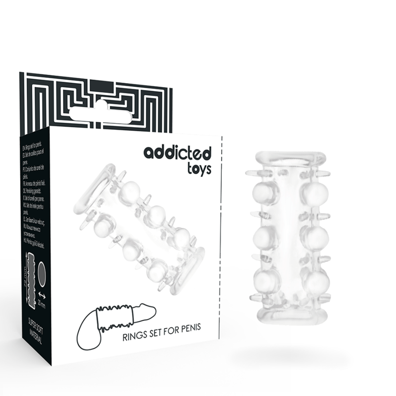 Manchon pénien transparent texturé — ADDICTED TOYS
