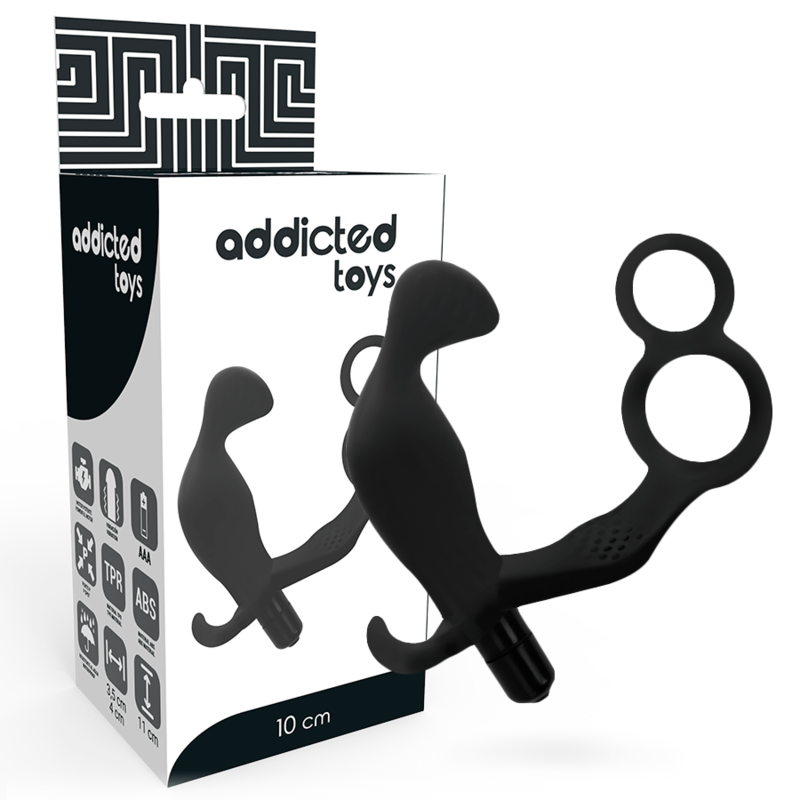 Plug anal vibrant avec double anneau — ADDICTED TOYS