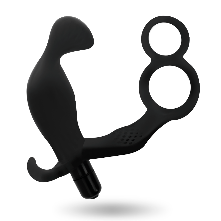 Plug anal vibrant avec double anneau — ADDICTED TOYS