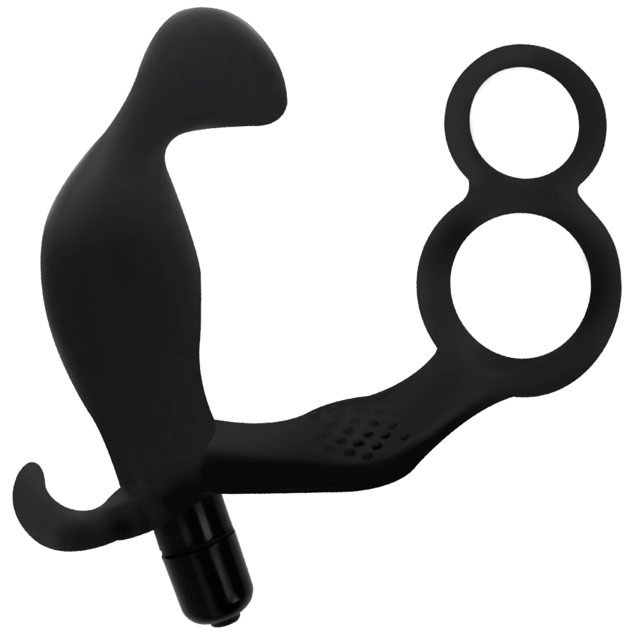 Plug anal vibrant avec double anneau — ADDICTED TOYS