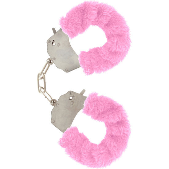Menottes en fourrure rose pour bondage doux — TOYJOY