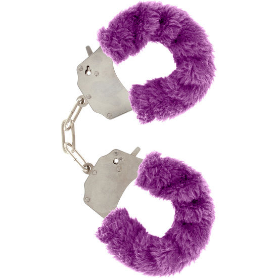 Menottes de bondage en peluche violettes — TOYJOY